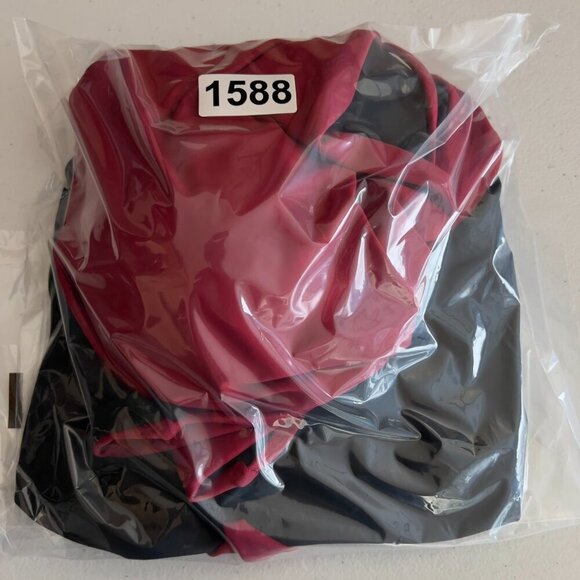 Jusfitsu Black & Red Wrap Style One-Piece Swimsuit – Size XL - Picture 9 of 9